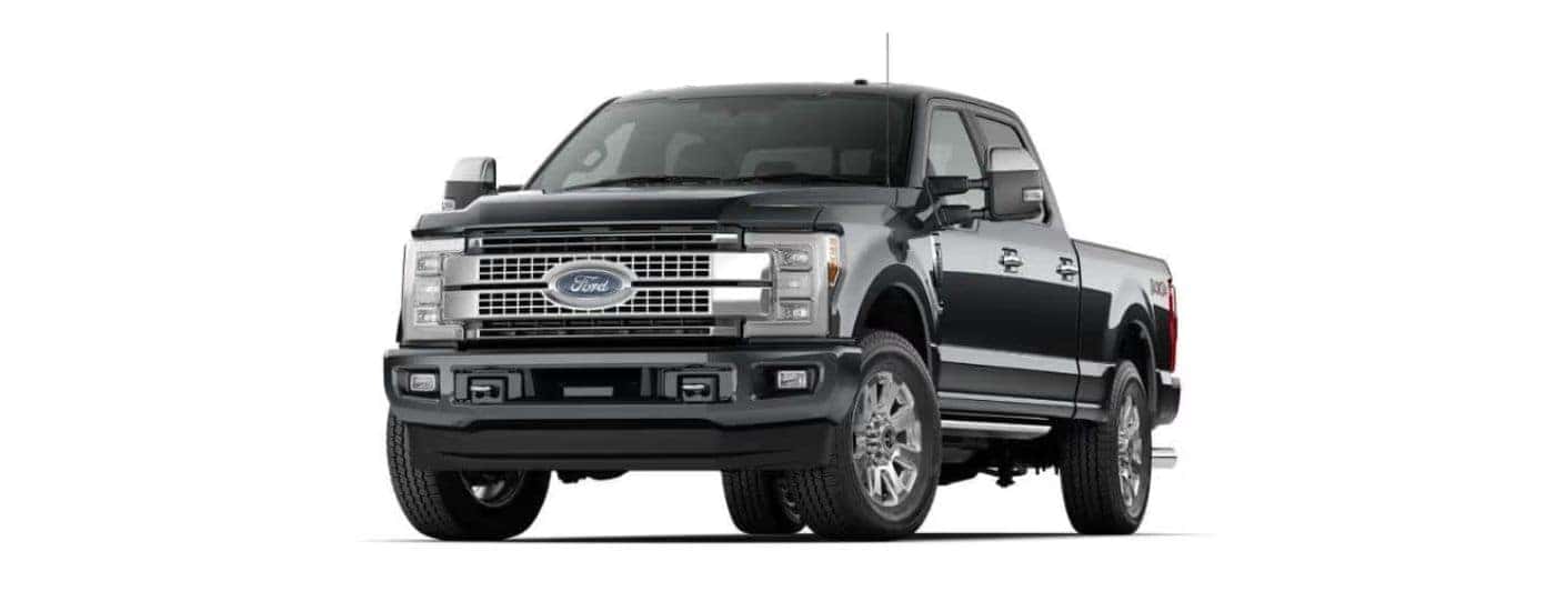 Black 2018 Ford F-250 angled left.