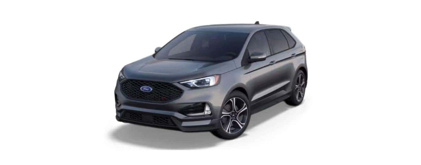 Grey 2019 Ford Edge angled left.