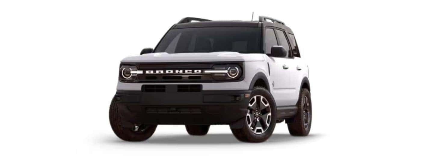 White 2021 Ford Bronco Sport angled left.