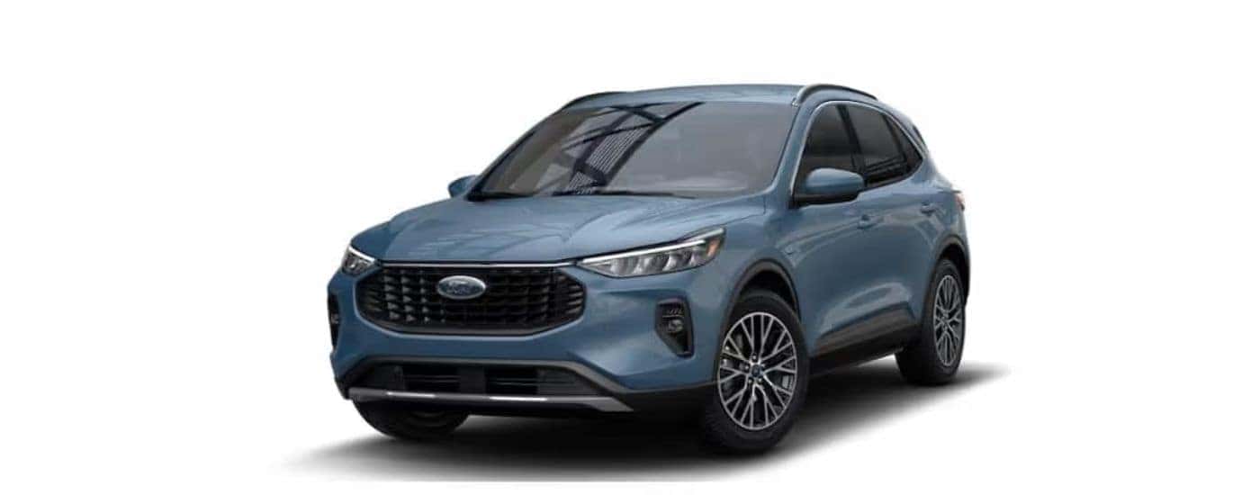 Blue 2023 Ford Escape Plug-In Hybrid angled left.
