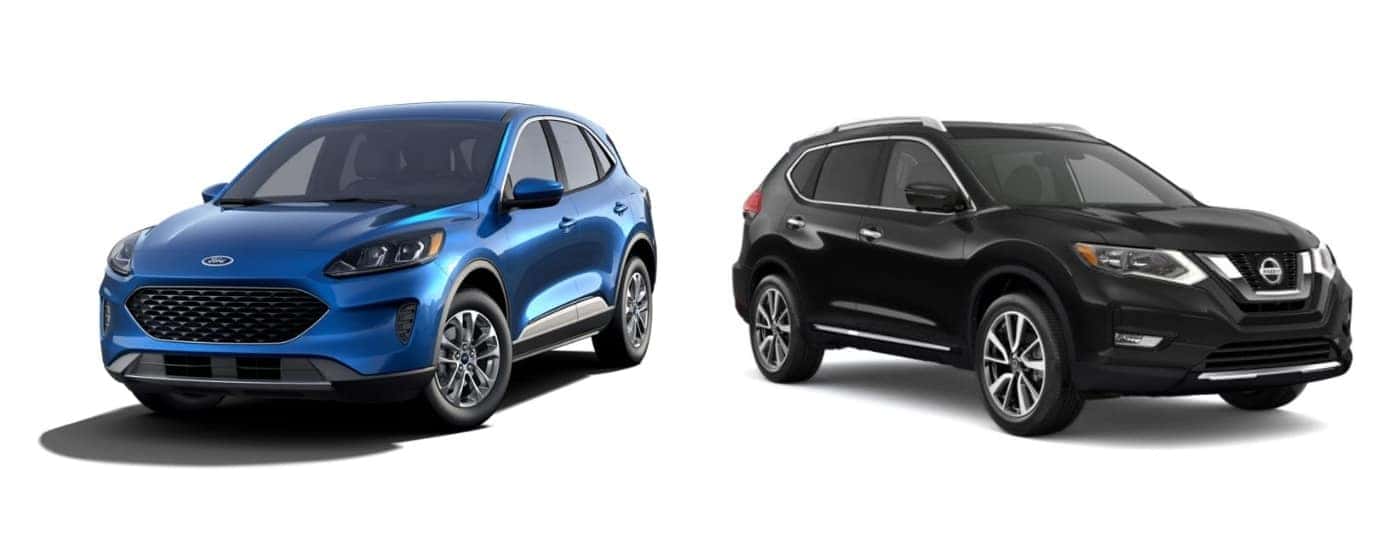 Blue 2020 Ford Escape vs black 2020 Nissan Rogue