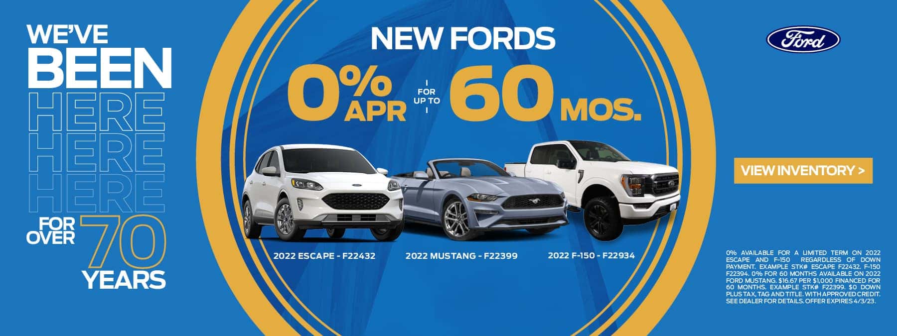 NEW FORDS 0% APR FOR UP TO 60 MONTHS