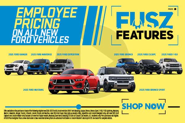 EMPLOYEE PRICING ON ALL NEW FORD VEHICLES