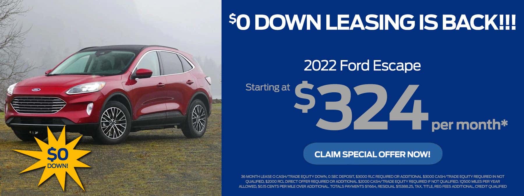 2022 Ford Escape Lease 1800×675