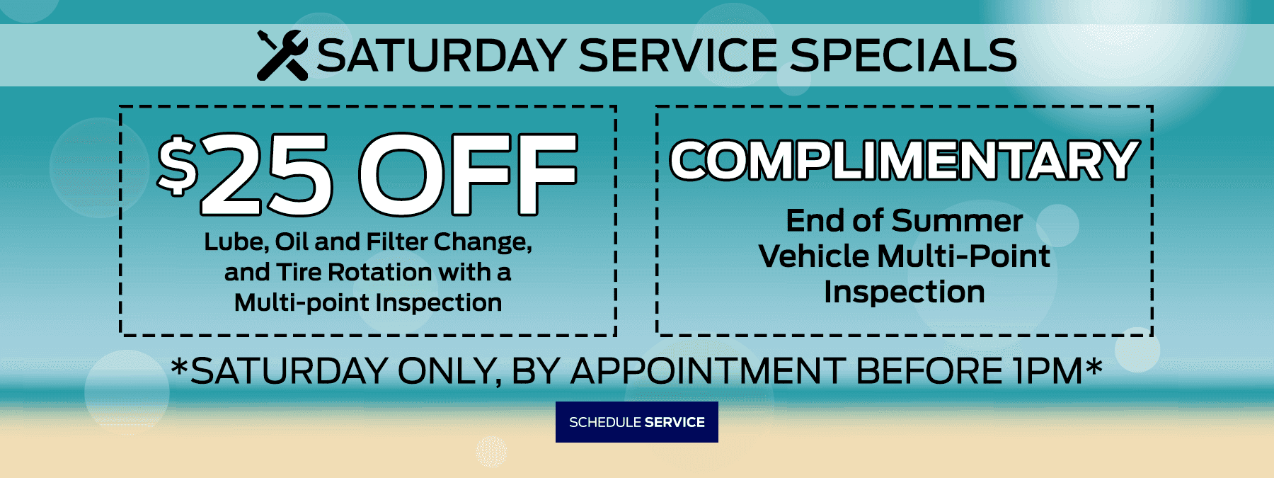 Saturday Service Specials