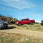 A blue, a red, and a silver 2022 Ford Maverick