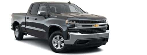 A grey 2021 Chevy Silverado 1500 LT is angled right.