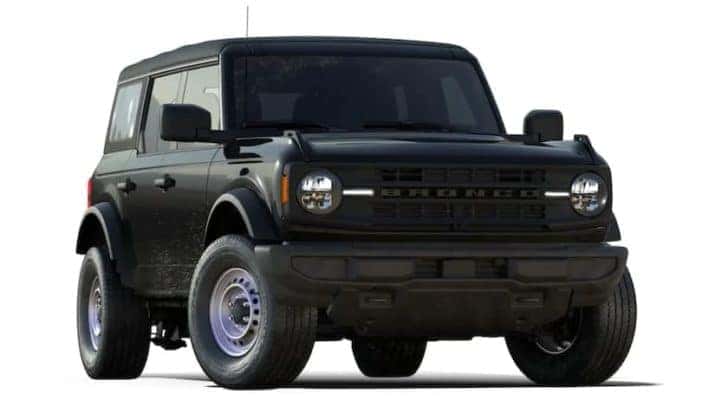 A black 2021 Ford Bronco 4-door Base is angled to the right.