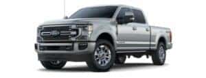 A silver 2022 Ford F-350 Limited is angled left.