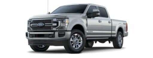A silver 2022 Ford F-350 Limited is angled left.