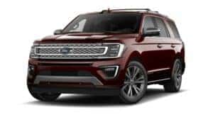 A maroon 2022 Ford Expedition Platinum is angled left.