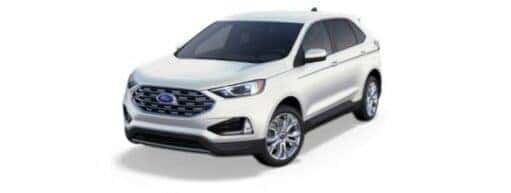 A white 2022 Ford Edge Titanium is angled left.