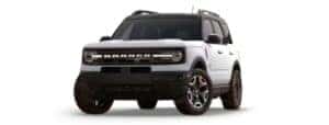 A white 2022 Ford Bronco Sport Outer Banks is angled left.