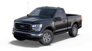 A black 2022 Ford F-150 XLT is angled left.