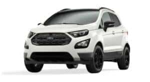 A white 2022 Ford EcoSport SES is angled left.