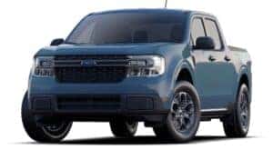 A blue 2023 Ford Maverick XLT is angled left.