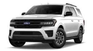 A white 2023 Ford Expedition XL STX is shown angled left.