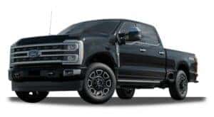 A black 2023 Ford F-350 is shown angled left.