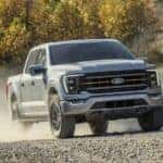 A silver 2023 Ford F-150 Tremor is shown from the front at an angle.