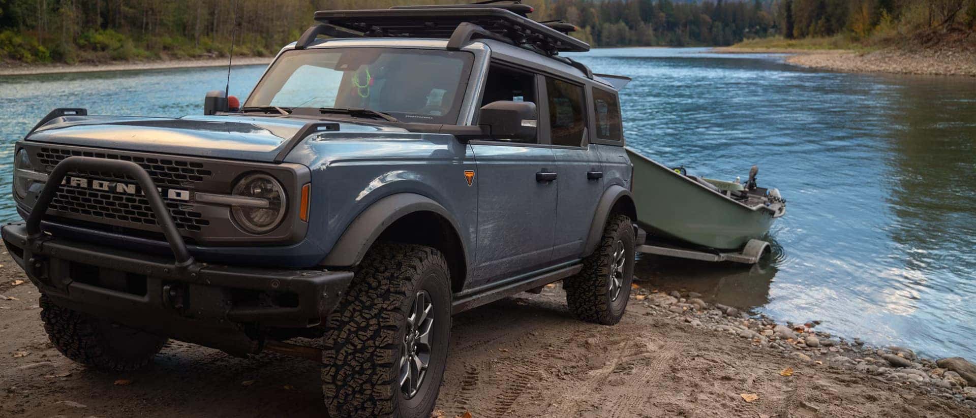 Ford Bronco towing boat