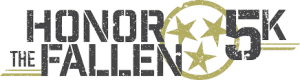 Honor the Fallen 5k logo with grey lettering and green TN three-star emblem