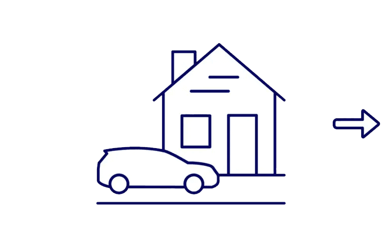 vehicle in front of house