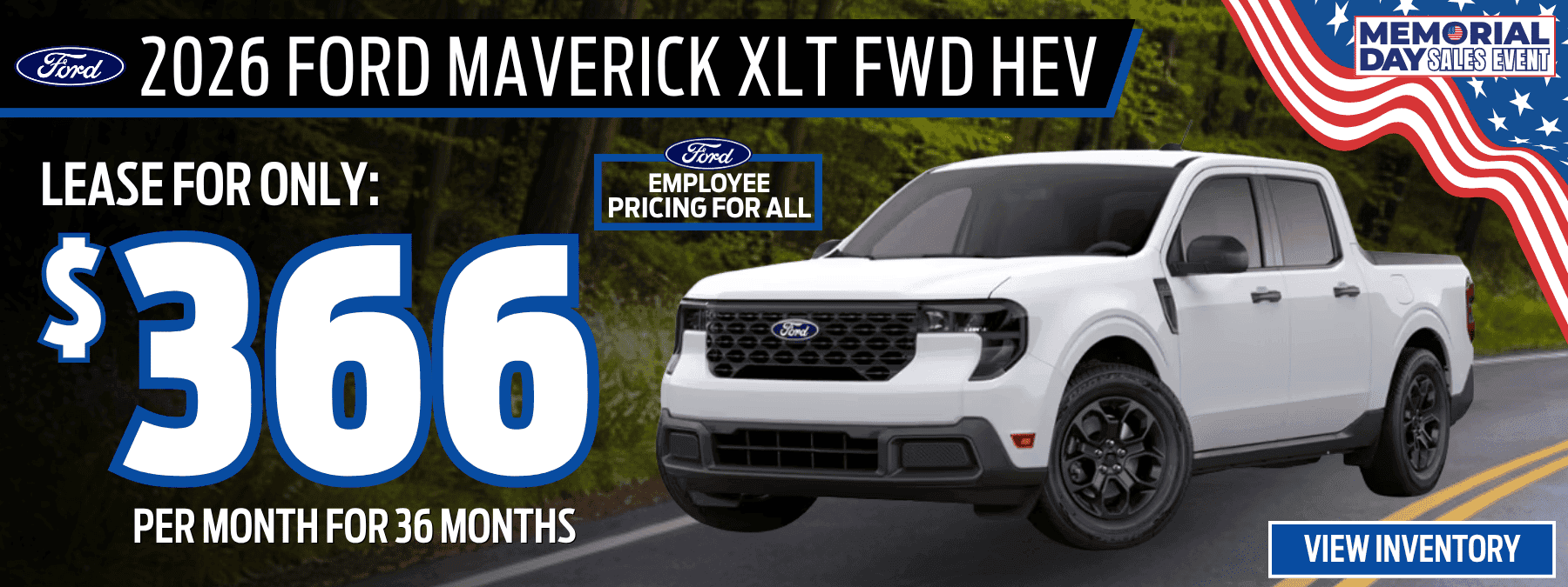 ford maverick lease offer memorial day 2026