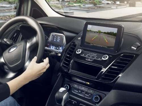 2023 Ford Transit Connect usage of park assist safety feature on touchscreen display