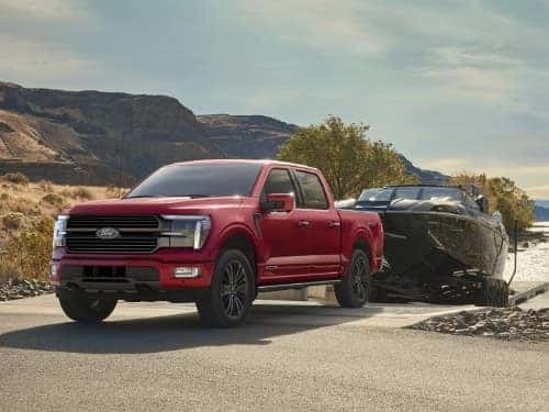 2024 Ford F-150 towing a boat