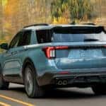 Back View of 2026 Ford Explorer Driving on the Road