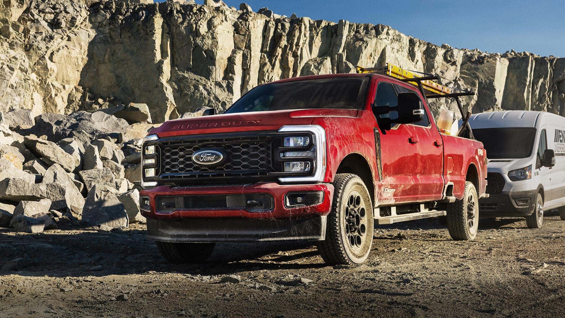 Dirty 2026 Ford Super Duty at a Quarry