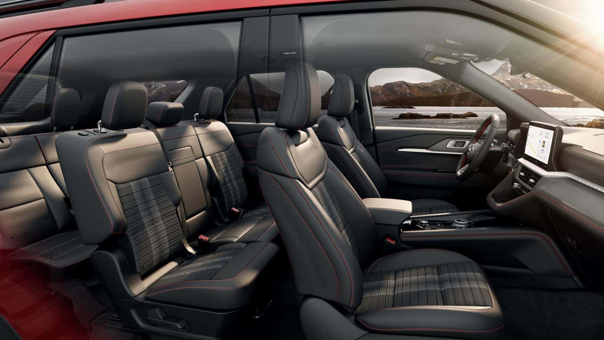 View of Front, Middle, and Back Seats Inside of 2026 Ford Explorer
