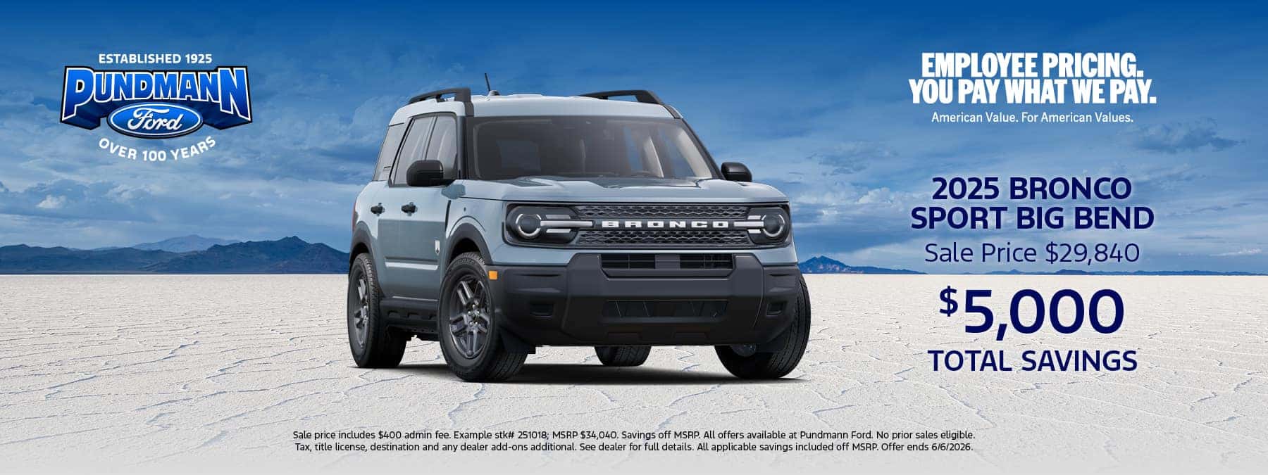 2025 Bronco Sport May offer