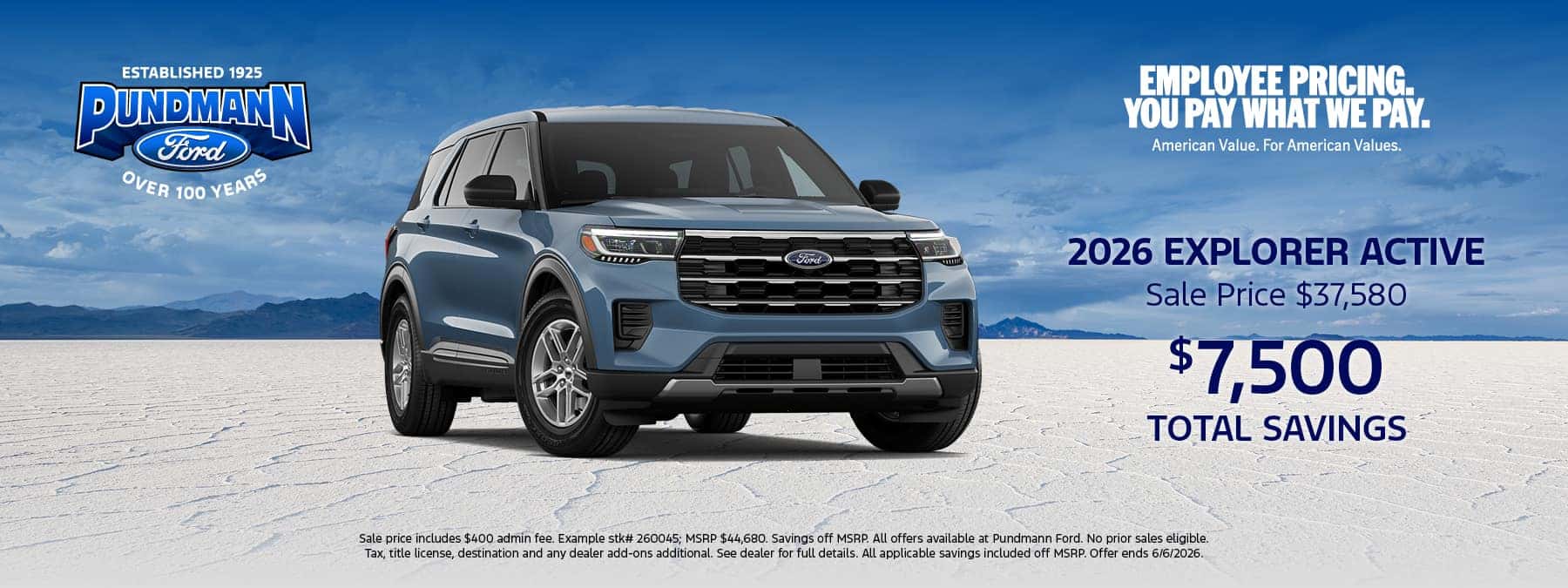 2026 Explorer May offer