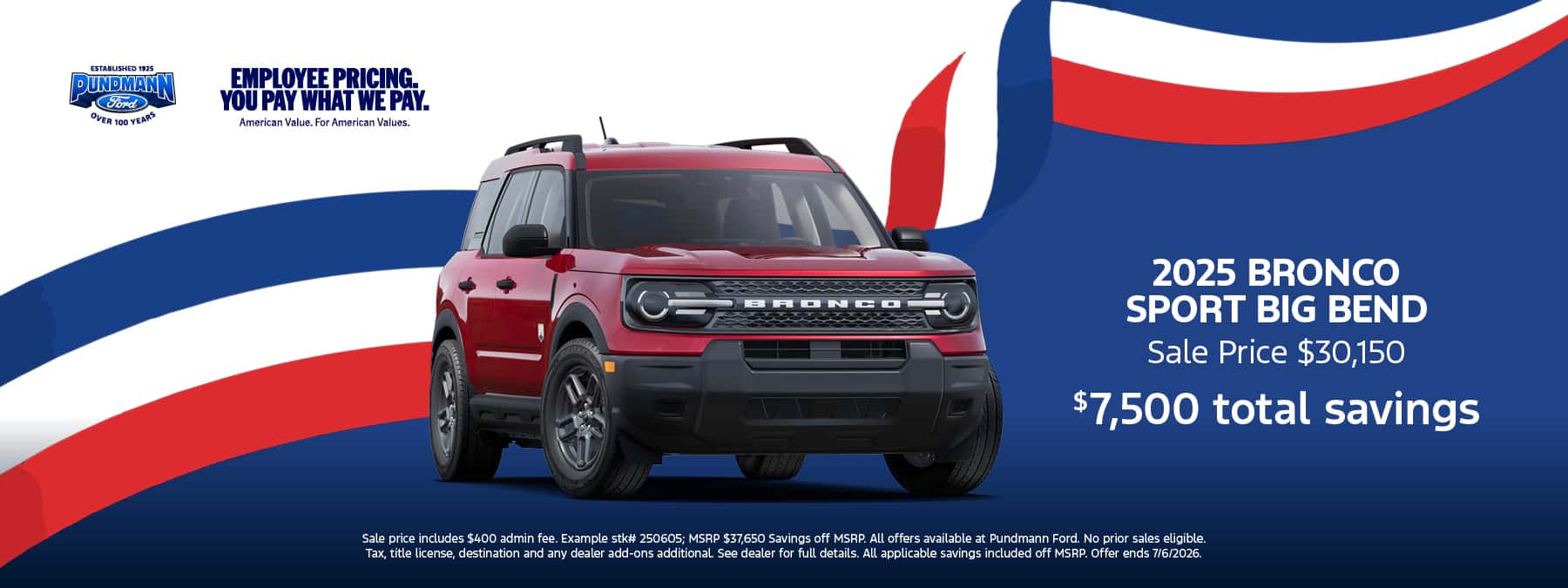 2025 Bronco Sport June 2026 offer