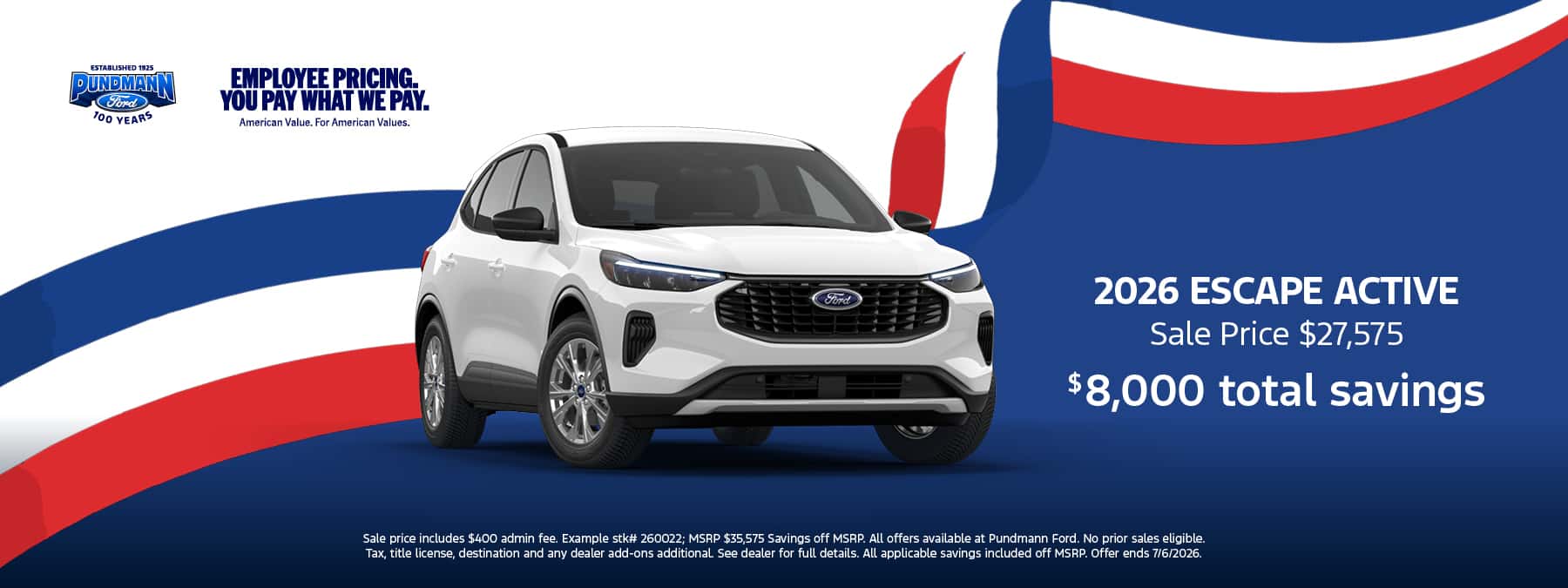 2026 Escape Active June 2026 offer