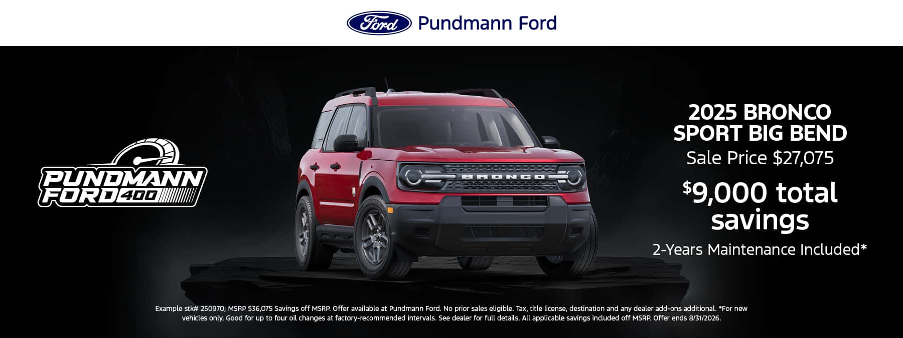 2025 Bronco Sport August offer