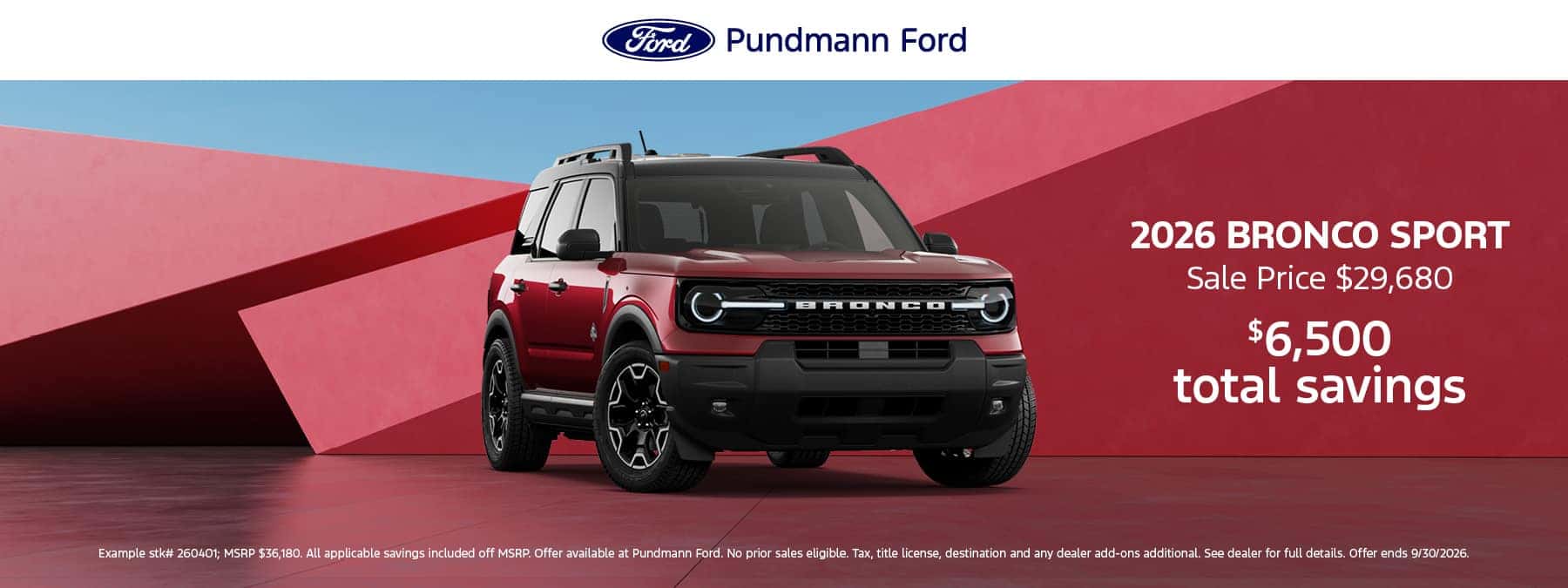 2026 Bronco Sport September offer