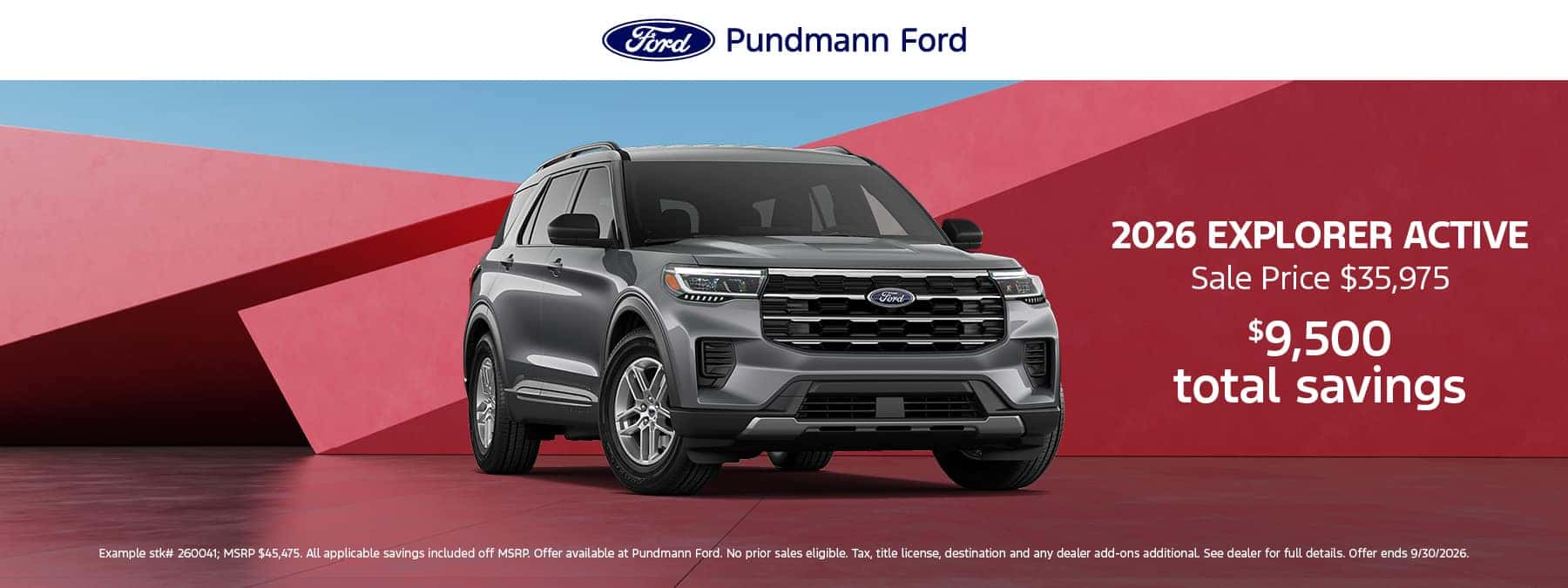 2026 Explorer September offer