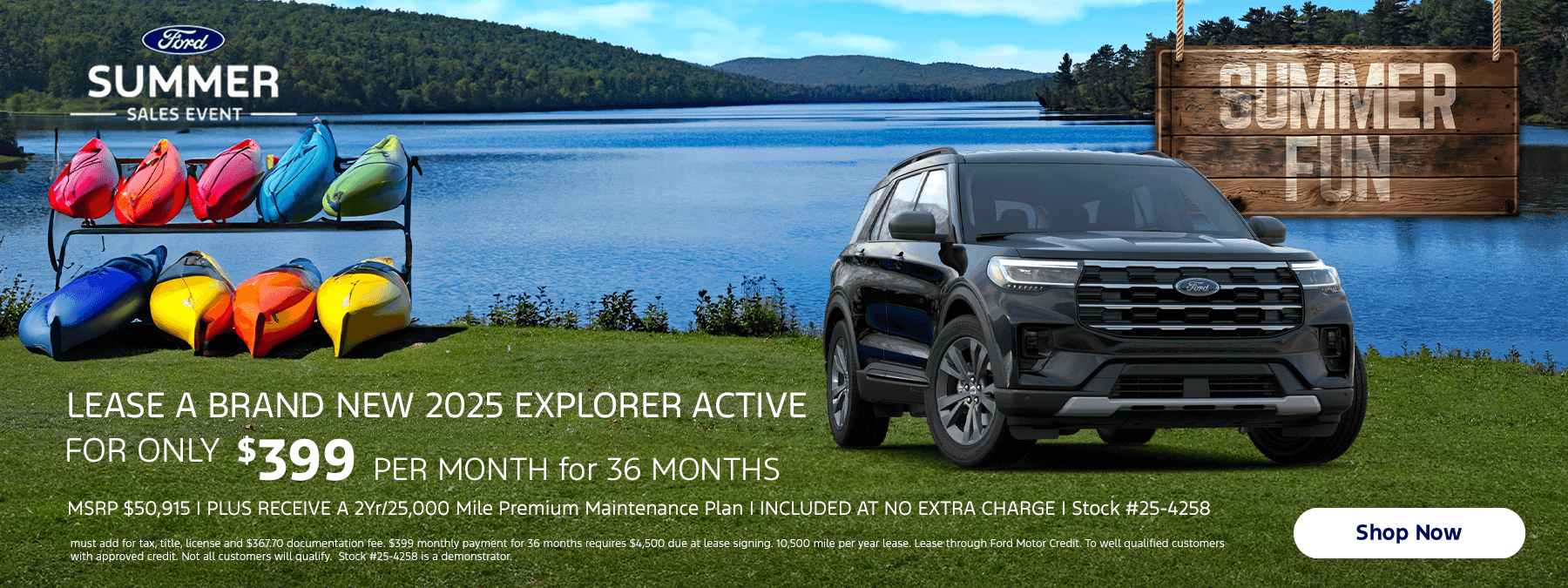 LEASE A BRAND NEW 2025 EXPLORER ACTIVE