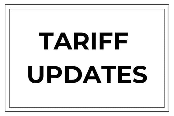 TARIFF-UPDATES