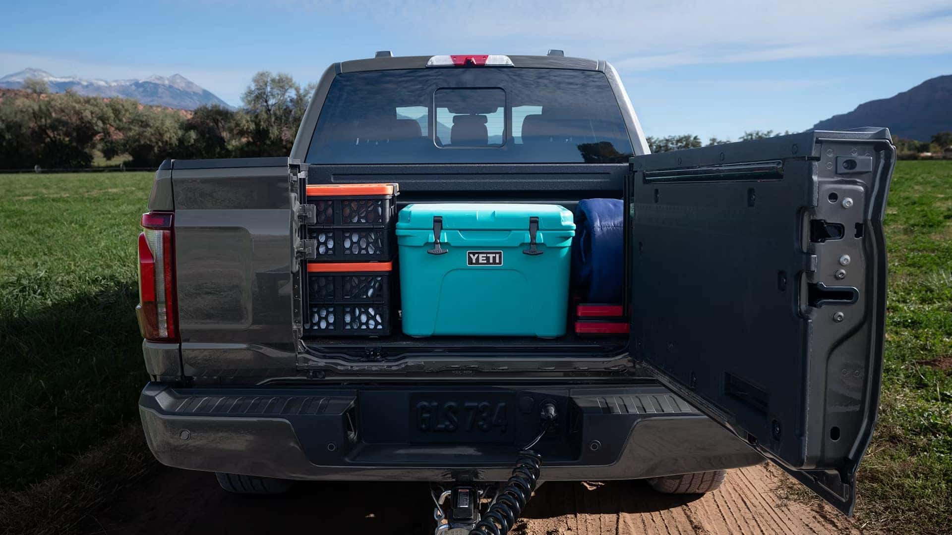 2025 Ford F-150 Pro Access Tailgate open