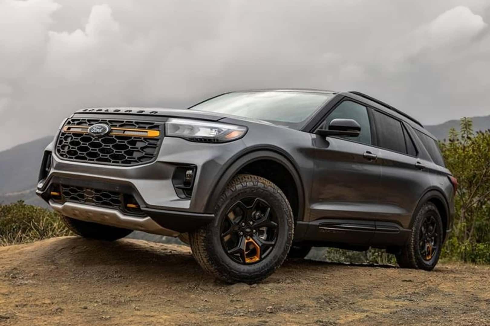 ford explorer parked on hill