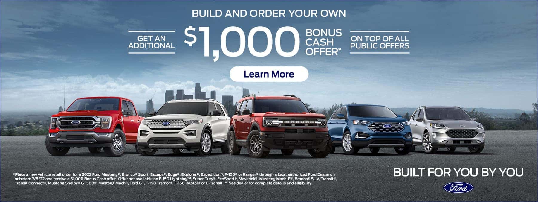 Ford Custom Order Bonus Cash!