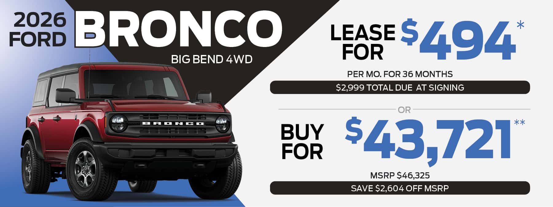 2026 FORD BRONCO BIG BEND 4WD