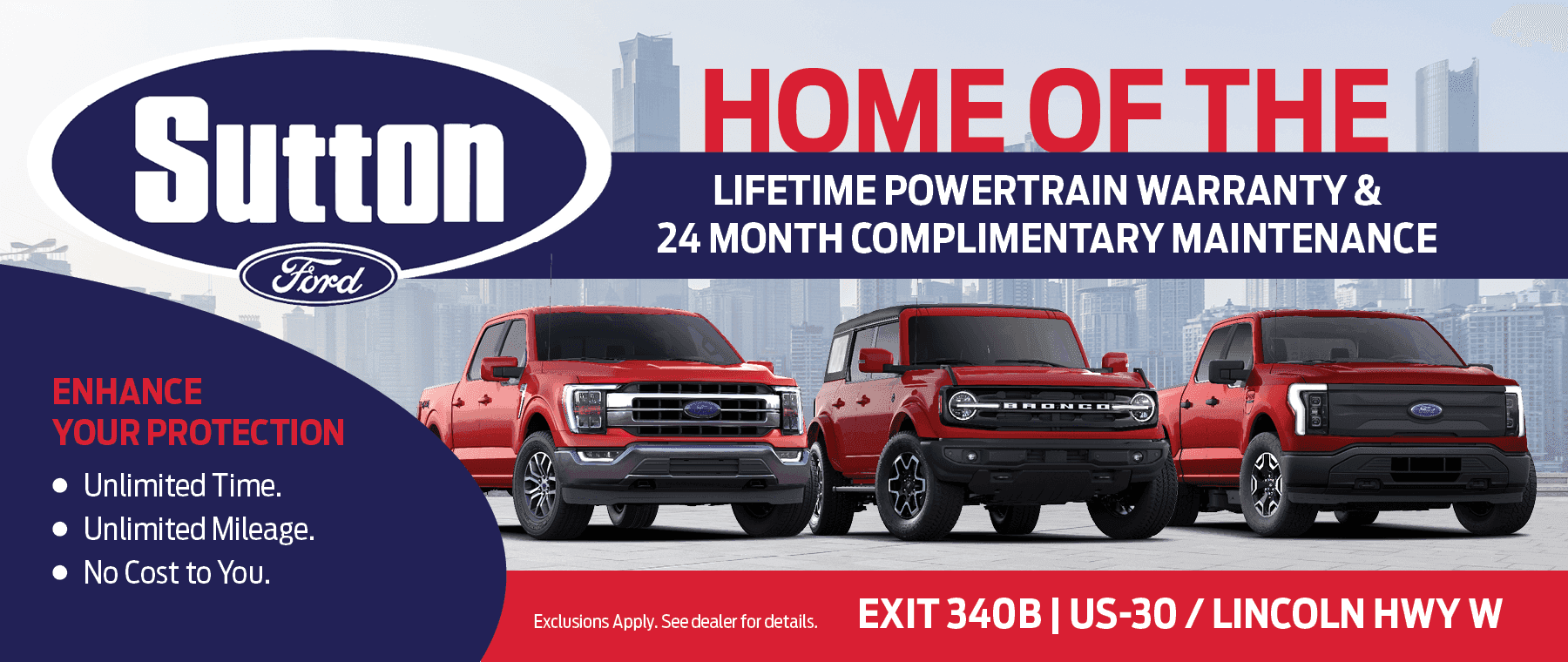 Sutton lifetime powertrain warranty