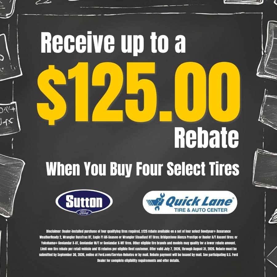 Sutton Ford | Tire Rebate