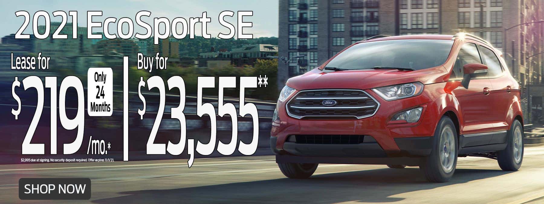 2021 EcoSport Special Lease Offer