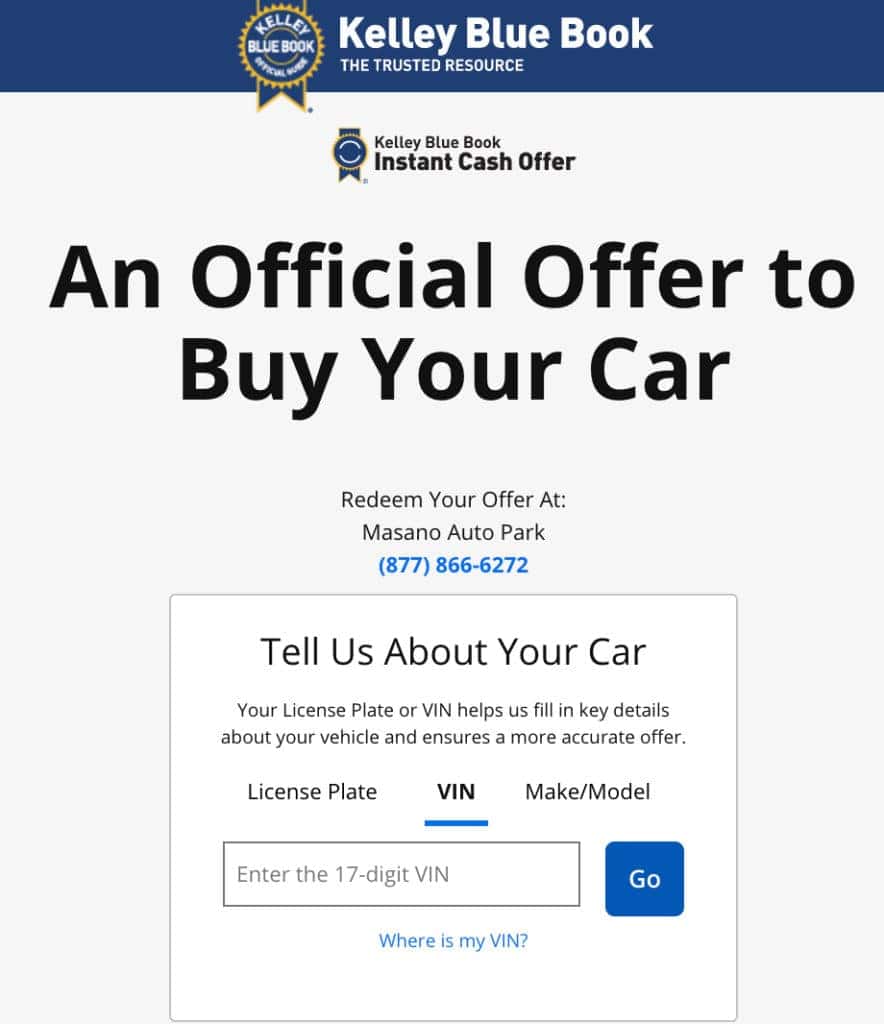 Blue book online car value