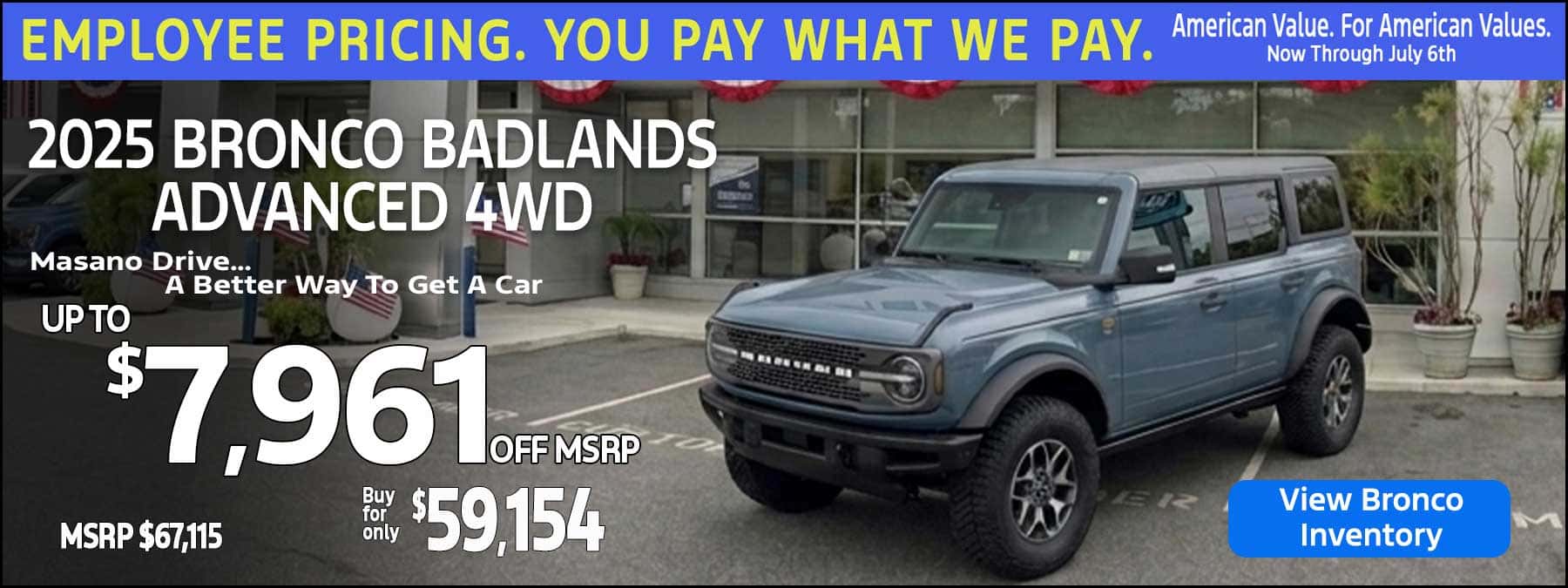 2026 Bronco Badlands Advanced 4WD 4 Door in Berks County, PA at Tom Masano Ford